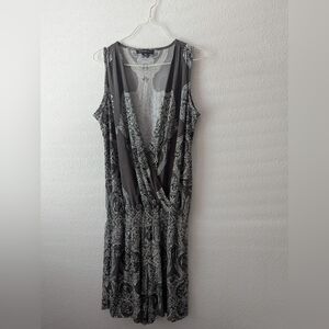 INC International Concepts Grey Paisley Sleeveless Romper